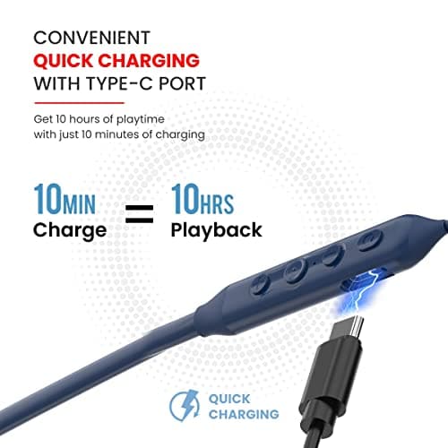 Portronics Harmonics Z5 Wireless Bluetooth Stereo Headset with 33Hrs Playtime, Double EQ Mode, 14.2 mm Dynamic Drivers, Click Action Buttons(Blue) 4