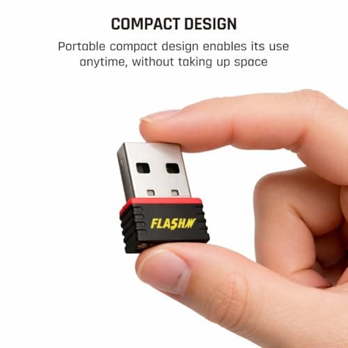 FLASHM USB WiFi Adapter, 150Mbps Wireless Network Dongle for PC, Laptop, Desktop, Plug & Play, Black 3