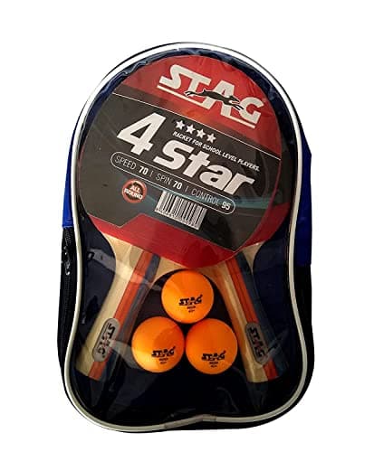 Stag Iconic 4 Star Professional Table Tennis (T.T) Playset - Table Tennis Rackets and T.T Balls 2