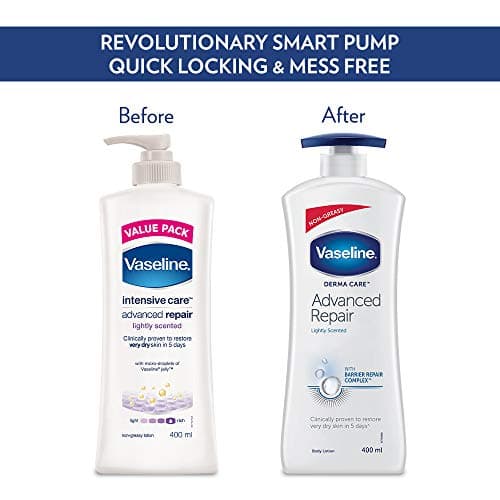 Vaseline Derma Care Advanced Repair Body Lotion|| For Sensitive|| Dry Skin|| Non Greasy|| Long Lasting Moisturisation|| 400 ml 5