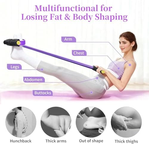 QUXIS 6 Tubes Resistance Band Set, Multi-Color Latex Pedal Exercise Band with Foot Pedal, Portable Home Gym Equipment for Strength Training, Yoga, Full Body Workouts 3
