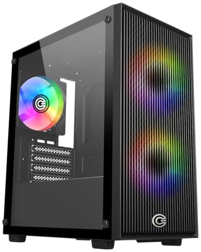 Circle Miniator M1 Mid- Tower Computer Case | Gaming Cabinet - Black| Support M-ATX, ITX | Pre- Installed 2 x 120mm Front and 1 x 120mm Rear ARGB Mirror Fans