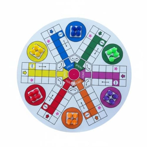 UJEAVETTE Skill Development 6 Player Ludo Board for Adults, Party, Gatherings, 23-16mm
