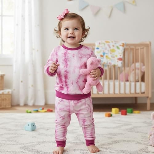 VParents Bamboo 100% Cotton Baby and Kids Cotton Printed Pyjama Set Printed Nightwear Sleepwear Trendy Nightsuit Set for Boys and Girls Kids -Baloon and Rose Combo (6-8 Years) Pack of 2 3