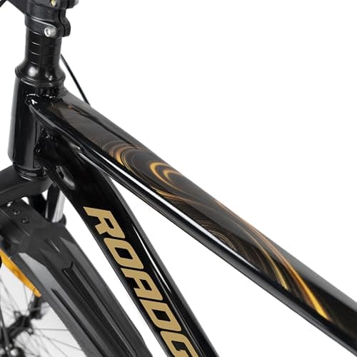 ROADGIANT Squad BlackGold 27.5T | MTB | Steel Bicycle | Dual Disc Brakes | Single Speed | Front Suspension | Unisex|for All-Terrain Riding (Z Black) 2