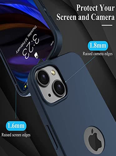 EGOTUDE Soft Slim Flexible Silicone Back Cover Case for iPhone 13 (Navy Blue, TPU) 2