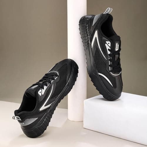 Campus Men's Static BLK/Silver Sneakers - 10UK/India 1 Pair 2