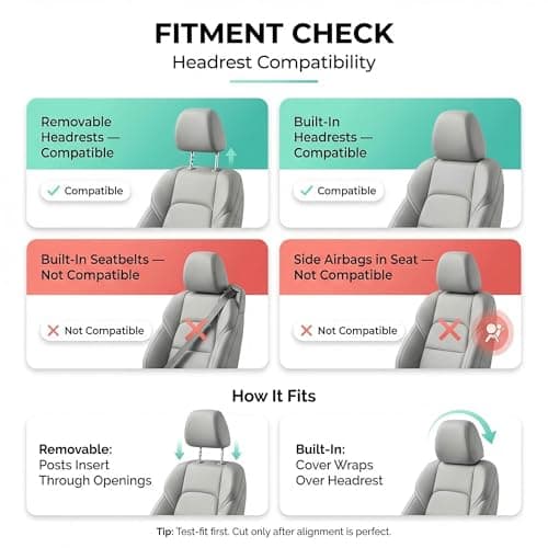 FH Group FB102102 Classic Cloth Car Pair Set High Back Seat Covers w. Gift, Gray/Black- Fit Most Car, Truck, SUV, or Van 2