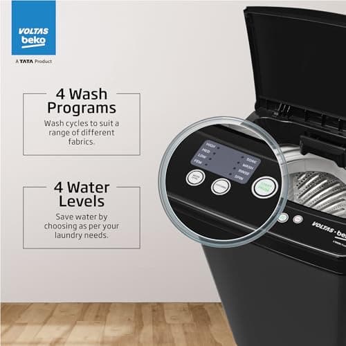 Voltas Beko, A Tata Product 6.5 Kg 5 Star Fully-Automatic Top Loading Washing Machine (WTL6504UEA/OBS2P10 Eco-Series,Dark Grey, Pulsator wash and Double waterfall technology) 4