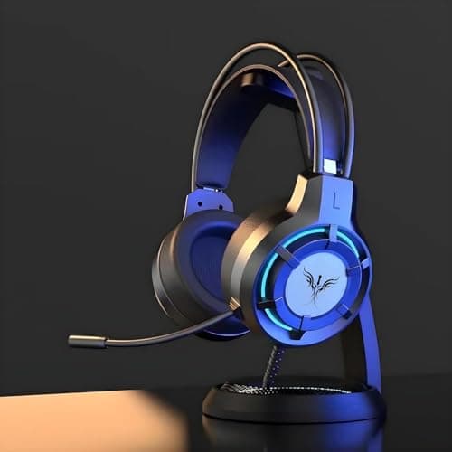 VERITY Sound Pro RGB Gaming Headset with Noise Cancelling Mic | USB Wired PC Headphones with Rainbow LED Lights, Large Drivers, Deep Bass Surround Sound & Volume Control for Laptop & Gaming 5