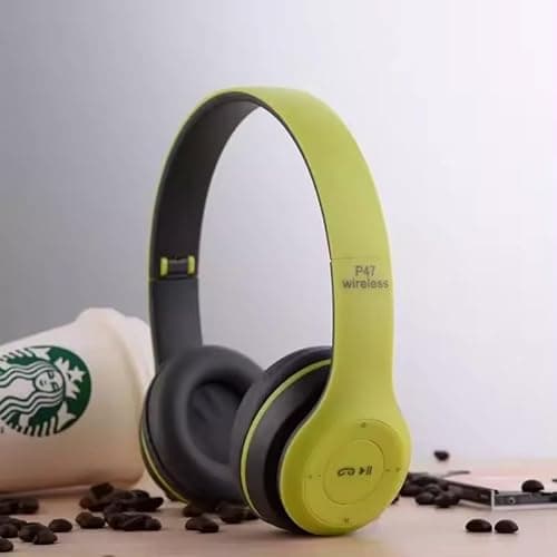 P47 Bluetooth Wireless Headphones Over Ear with Mic (Green)