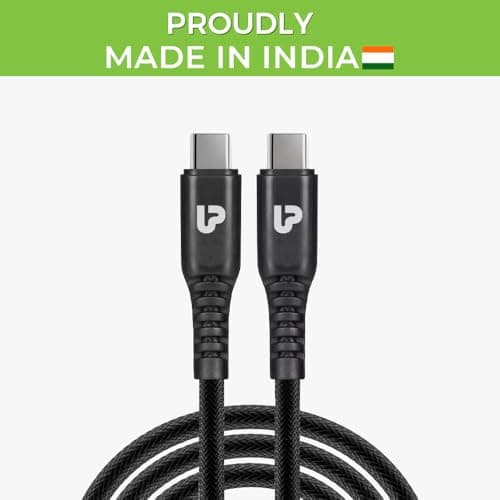 ULTRAPROLINK Volo Type C To Type-C Sync & Charge Cable | 1.0M, Black | Compatible With Phones, Tablets, Laptops | High Speed & Stable Data Transfer | Fast Charging, Tangle Free & Durable | UL1051 2