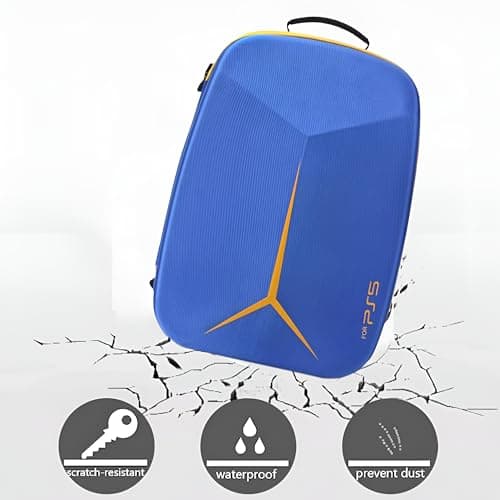 OIVO INDIA Blue Hard Shell Water-Resistant Backpack Carry-Bag Compatible for PlayStation 5 Disc/Digital Version (PS5 Bag) 3