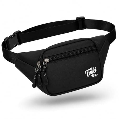 Tviki Bags - Fanny Pack/Waist Bag for Man/Waist Bag for Woman - Polyester Water Resistant Belt Bag with 10 Pockets, Adjustable Strap 32 to 46 inches for Daily Use