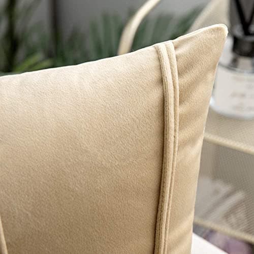 Khooti Velvet Striped Cushion Cover Pack of 1-16" x 20" / 41 x 51 cm | Wheat | Soft Pillow Covers Cushion Case for Sofa Bedroom Livingroom Chair Car, Cushion Cover with Zig Zag Pattern 3