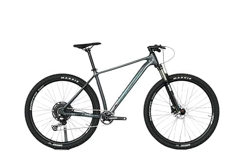 United Clovis 6.2 29T Adult Mountain Bike with 1x12 Shimano Deore Drivetrain, SR Suntour XCR 32 Boost Suspension Fork, Shimano MT201 Hydraulic Disc Brakes (Grey Blue)