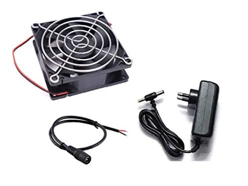 ERH India DC 12V Cooling Fan for PC Case,DC 12V DC Cooling Fan,3 Inches CPU Cooler Radiator Fan with Grill and 12v 2 Ampere Adaptor 2