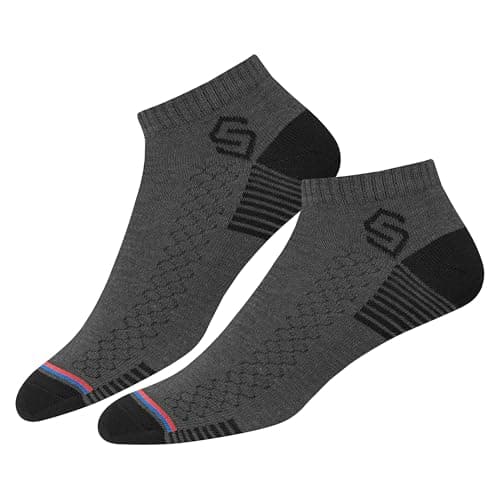 SWAGR 12 Pairs Sports Cotton Ankle Length Socks for Men, Pack of 12., Assorted 5