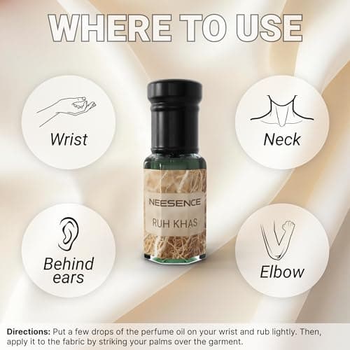Ruh Khus Attar by NEESENCE 12ml Concentrated Elegant Scent 100% Alcohol-Free, All-Day Wear Perfume Oil Long Lasting Itra For Unisex 5