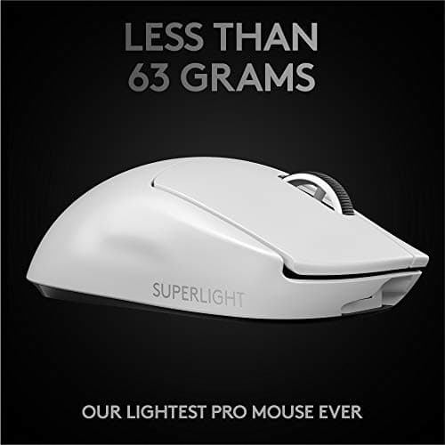 Logitech G USB PRO X Superlight Wireless Gaming Mouse, Ultra Lightweight 63 g, Hero 25K Sensor, 25600 DPI, 5 Programmable Buttons, Long Battery Life, for Esports, Compatible with PC / Mac-White 3