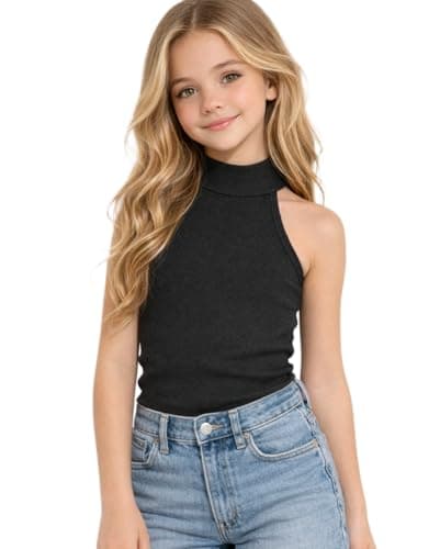 Ninas Baby Girls Solid Cotton Blend Dress Style T Shirt Top (10-11 Years, Black)