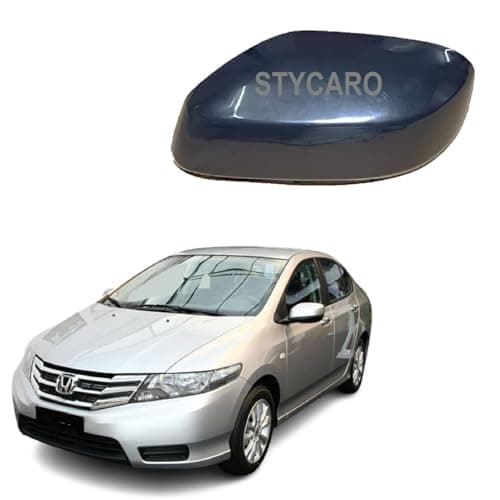 STYCARO Left Passenger Side View Mirror Cover Skull Cap for Honda City I-vtec 3RD GEN, F/L 2008-2013 | Without Indicator Cut Type | Unpainted ABS Mirror Housing Replacement | Car Exterior Accessories
