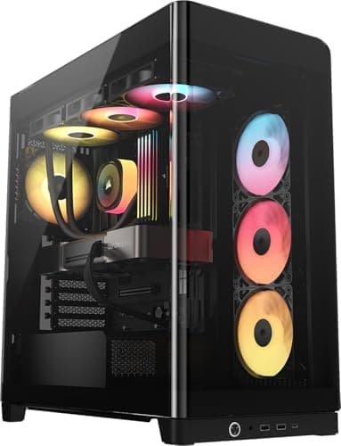 CORSAIR Frame 4500X RS-R ARGB Panoramic Glass Mid-Tower PC Case – InfiniRail Mounting System, Fits Dual 360mm Radiators, GPU Anti-Sag, 3X RS120R Fans Included – Black