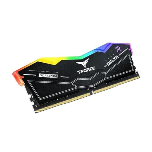 TeamGroup T-Force Delta RGB 16GB 6000MHz (6000MT/s) CL38 Black DDR5 Desktop Gaming Memory, Metal Heatsink, ARGB Sync, ECC, XMP 3.0/EXPO, Compatible With Intel/AMD CPU, High Performance Low Latency RAM 3