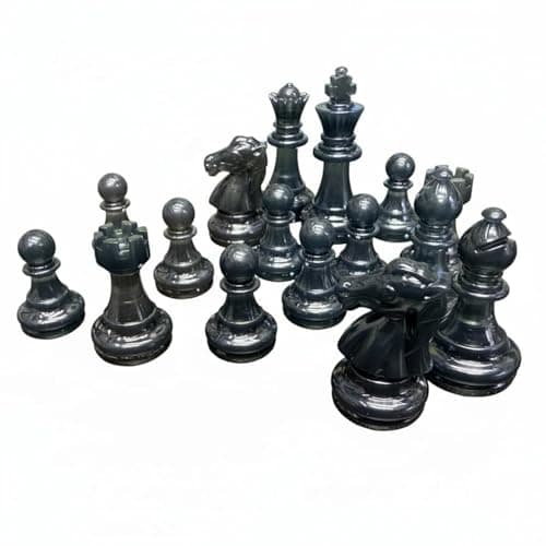 UJEAVETTE 16 pcs Multiple Colors Available Transparent Chess pcs Lightweight Plastic Chessmen Portable Colored Chessmen Set Includes Storage Bag for Children