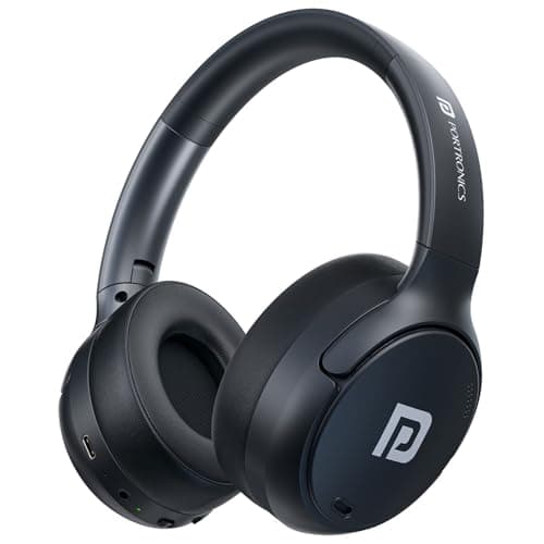 Portronics Muffs M8 ANC Wireless Over Ear Headphones with Upto 50 Hours Playtime, Foldable Design, Powerful Bass, 40mm Dynamic Driver, HD Mic, Low Latency,BT 5.4v, Type C Fast Charging (Black)