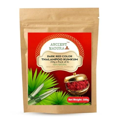 ANCIENT MADURAI | Madurai Special Thalampoo Kumkum Powder - (Dark Red, 50g, Pack of 6) 5