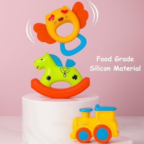 Mini Wonders Baby Rattle Set of 7 | Newborn Rattle Gift Set for Boys & Girls | Safe & Colorful Infant Toys for Early Learning & Sensory Play | Ideal Gift Pack for 0-12 Months Babies 3