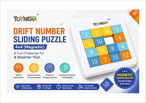 TOYNEXA Number Sliding Magnetic Puzzle 4x4 | Toys for 6-10 Years Old Boys & Girls | 15-Blocks Brain Teaser Puzzle Game for Kids | Educational, Learning, Activity Toy for Return & Birthday Gifts 2
