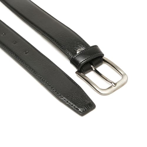TYBELT PU Leather Belt for Men – Classic Black Belt with Polished Finish, Pin Buckle, Adjustable Fit Up to 42 Inches – Stylish Formal & Casual Accessory 4