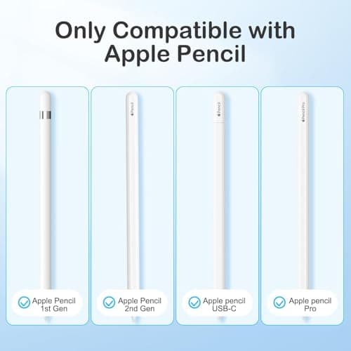 LeafLoom® Stylus Pen Tips Compatible with Apple Pencil 1st/2nd Gen & Pro USB-C, 6-Pack Sensitive POM Replacement Nib Set, Durable Precision Drawing & Writing Accessories for iPad 4