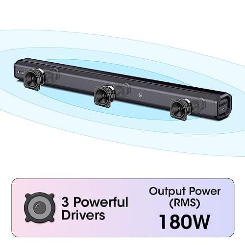 ZEBRONICS Juke BAR 7400 PRO 5.1 Channel soundbar with 6.5" subwoofer, 180W RMS, Dual Rear Satellites, HDMI (ARC), Optical in, AUX, BT v5.0, USB in, Remote Control,LED Display and Wall Mount(Black) 4