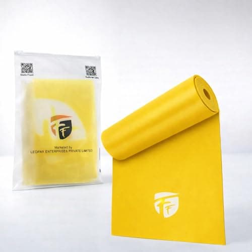 FirstFit Natural Rubber Resistance Loop Bands | Elastic Exercise Band Set | Best Resistant Workout Loops for Booty, Glute, Leg & Thigh Exercising (1.5 Meter Yellow) - (10-15 lbs) 5