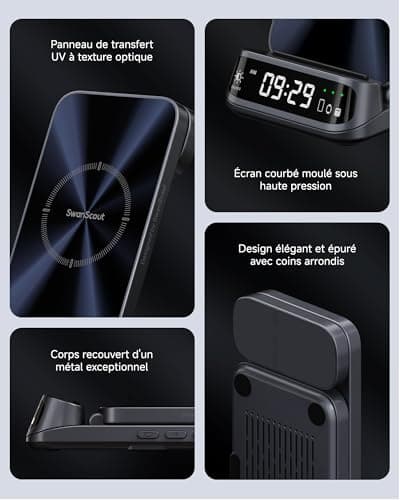 SwanScout Wireless Charger for iPhone 17, SwanScout 708A, 3 in 1 Charging Station for iPhone Air/16/15/14/13/12, Foldable Charging Stand for Apple Watch Ultra/11/10/9/8/7/6, for AirPods (No Adapter) 5