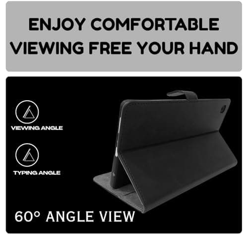 fonfox® flip Cover for Samsung Galaxy tab a9 | Premium pu Leather Magnetic flip case | Slim Stand Cover with auto Sleep/Wake | 360° Protection (Black) 4