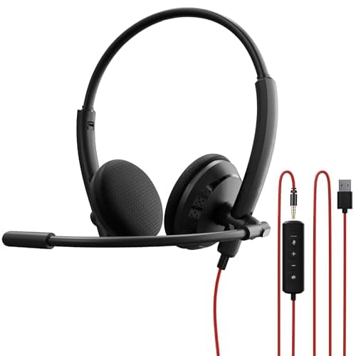 Zebronics 2.8m Wired Headphones, 27mm Drivers, Adjustable Mic, 3.5mm Jack, Detachable USB Cable, Adjustable Headband, Media/Volume Control, Compatible with Laptop/PC/Mobile/Tablet (VCX 101)