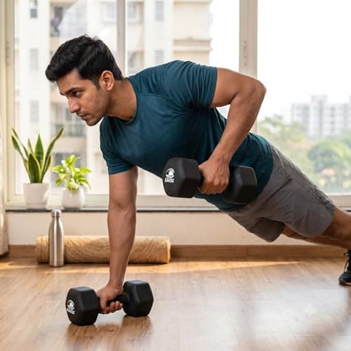 KAKSS Neoprene Dumbbells Set, 6kg Pair (2 x 6kg) Black Dumbbell Weights, Hand Weights Set for Women and Men, Gym Weights for Home Gym Equipment and Fitness Training, Strength Workouts 5