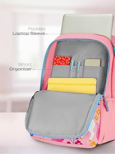 Safari Uniflora School Bag For Girls, Capacity - 36L, 2 Compartments Backpack For kids 4