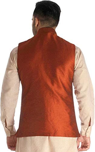 Exotic India Men's Waist Coat (SPE97-36-rust_Multicoloured_Small) 3