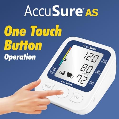 AccuSure AS Series Automatic and Advance Feature Arm Blood Pressure Monitoring System, White 2