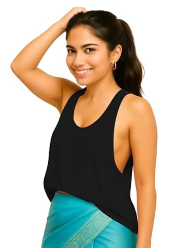 THE BLAZZE Women's Loose Fit Gym Tank - Sleeveless Activewear for Yoga & Jogging 1005 NB69 Black L 4