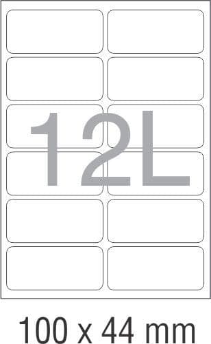 Novajet Multipurpose Label For Inkjet/Laser Printer 12 Label (Size Of Lable 100 Mm X 44 Mm) In A4 Sheet (100 Sheet), 100 Labels 3