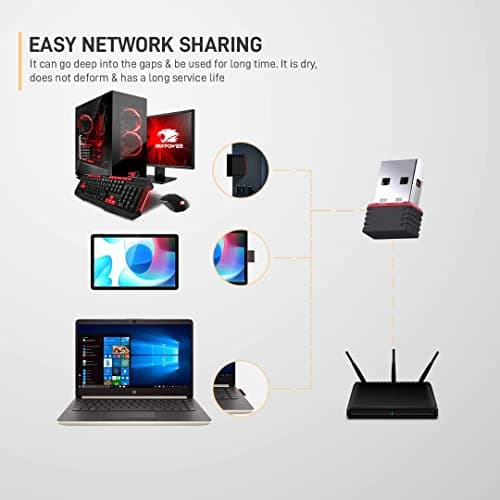 Digitara USB WiFi Adapter, 802.11N 2.4GHz Wireless-N Mini USB Adapter, Wireless Network Adapter, Nano Adapter Compatible with Win, Mac OS & Linux for PC/Laptop etc.(ADP-0031) 3