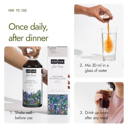 Kapiva Her Foods Shatavari Balance – 1L (Pack of 2) | Supports Hormonal Balance & Healthy Cycles | 100% Ayurvedic, Natural & Non-Hormonal Women’s Wellness Drink | Her Care Juice 6