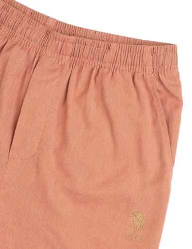 U.S. POLO ASSN.. Mens OELP8 Relaxed Fit Cotton Linen Lounge Pants(OELP8-PL_Caramel Café_2XL) 5
