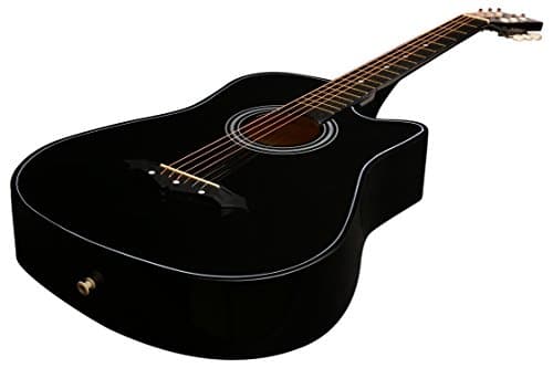 Juârez Acoustic Guitar Kit, JRZ38C/BK 38 Inch Cutaway, 038C with Bag, Strings, Pick and Strap, Black 3